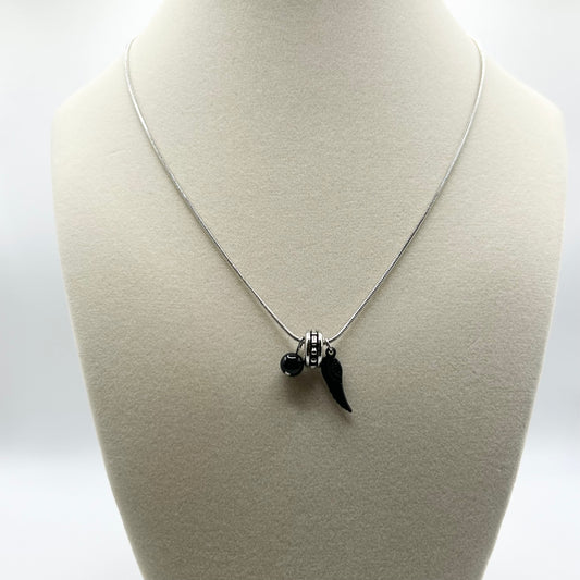 Black Angel Wing Necklace – Handmade Jewelry