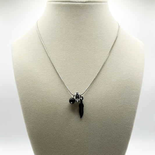 Black Feather Necklace – Handmade Jewelry