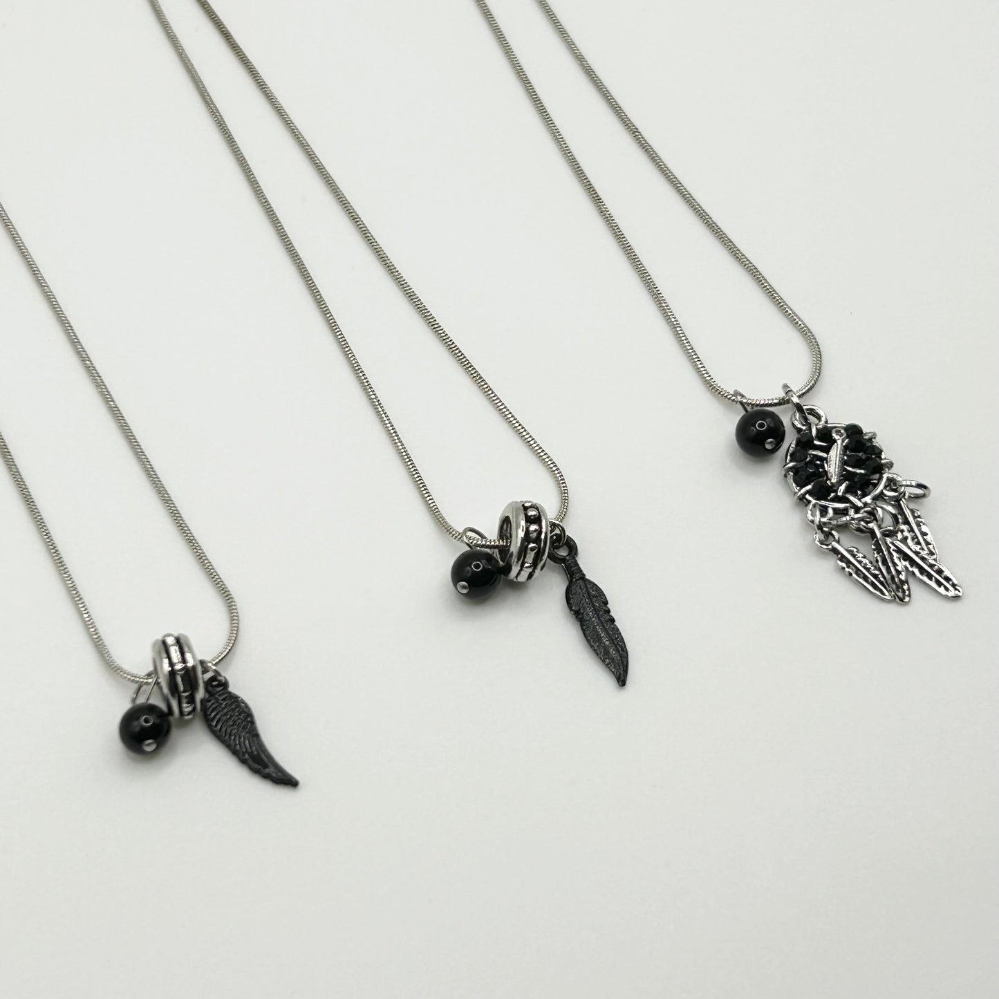 Black Feather Necklace – Handmade Jewelry